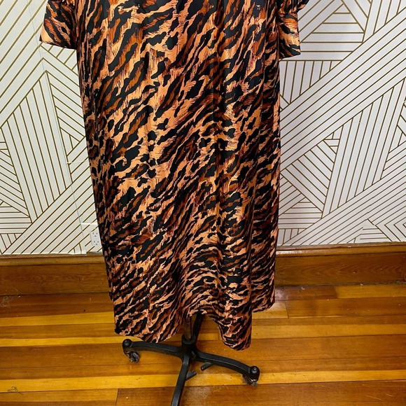 Sandro Leopard Print Silk Twill‎ Maxi Dress Faunie Pintuck 38 US 6 Elegant Chic - Picture 7 of 12